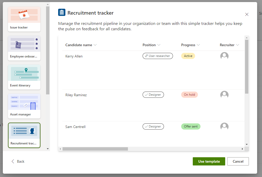 Recruitment tracker
