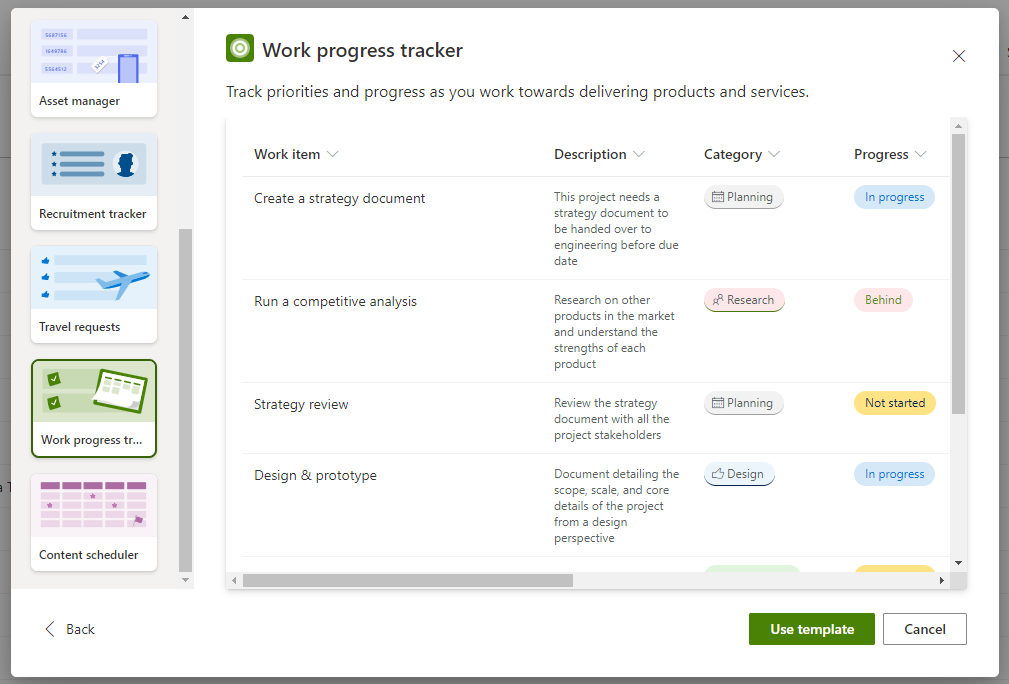 Work progress tracker