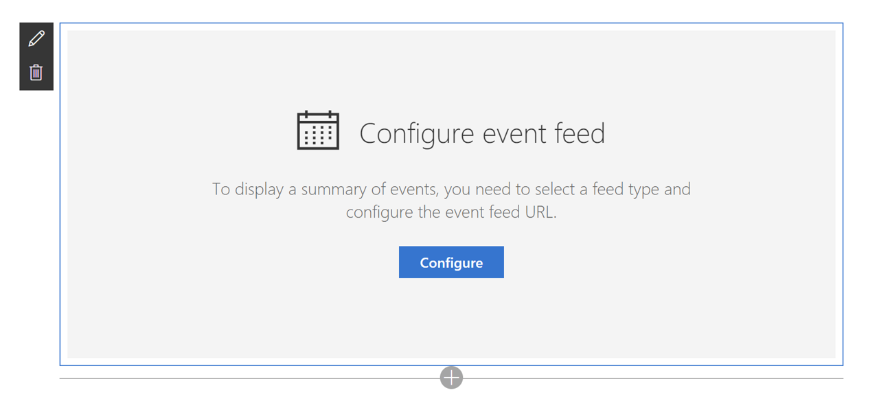 Configure event feed